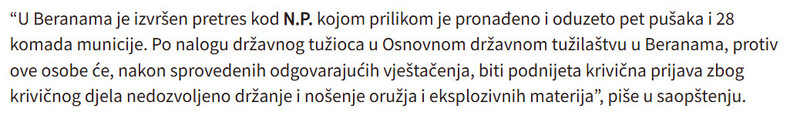 Montenegro-avmp/Pretresi-na-sjeveru-Zaplijenjeno-22-komada-oruzja-vise-od-1.000-komada-municije-kokain-i-Ksalol-uhapsena-jedna-osoba_3