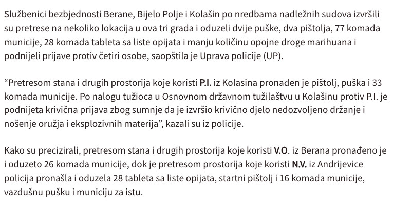 Montenegro-avmp/Pretresi-na-sjeveru_-Podnijete-prijave-protiv-cetiri-osobe-pronadeno-oruzj_4