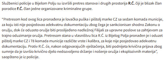 Montenegro-avmp/Pretresi-na-sjeveru_-Uhapsen-Plavljanin-osumnjicen-za-krijumcarenje-53-kil_2