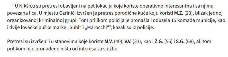 Montenegro-avmp/Pretresi-u-Niksicu-Savniku-i-Pluzinama-Oduzete-cetiri-puske-jedan-pistolj-i-vise-komada-municije_2