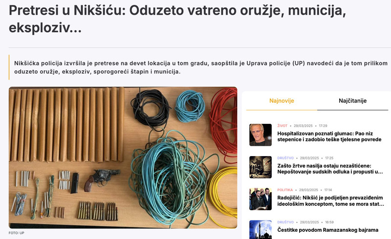 Montenegro-avmp/Pretresi-u-Niksicu_-Oduzeto-vatreno-oruzje-municija-eksploziv8230_2