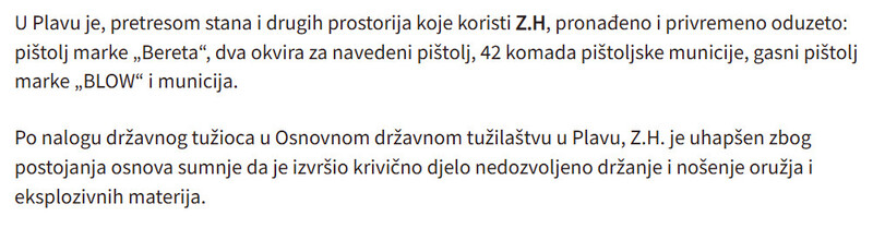 Montenegro-avmp/Pretresi-u-vise-gradova-na-sjeveru-Oduzeti-pistolji-puske-sok-bomba-municija-medu-uhapsenima-i-policajac_4