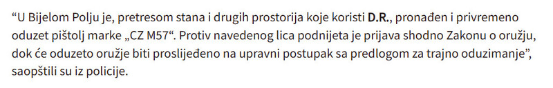 Montenegro-avmp/Pretresi-u-vise-gradova-na-sjeveru-Oduzeti-pistolji-puske-sok-bomba-municija-medu-uhapsenima-i-policajac_6