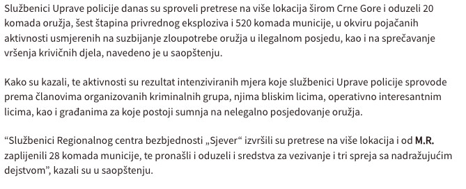 Montenegro-avmp/Pretresi-u-vise-gradova