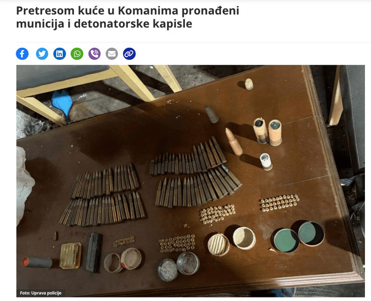 Montenegro-avmp/Pretresom-kuce-u-Komanima-pronadeni-municija-i-detonatorske-kapisle1