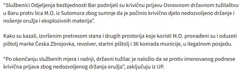 Montenegro-avmp/Pretresom-u-Sutomoru-oduzeti-pistolj-revolver-i-municija_1