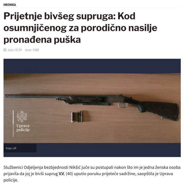 Montenegro-avmp/Prijetnje-bivseg-supruga_-Kod-osumnjicenog-za-porodicno-nasilje-pronadena-