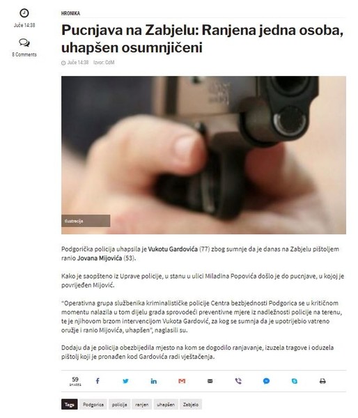 Montenegro-avmp/Pucnjava-na-Zabjelu_-Ranjena-jedna-osoba-uhapsen-osumnjiceni