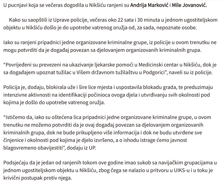 Montenegro-avmp/Pucnjava-u-Niksicu-ranjene-dvije-osobe---CdM1