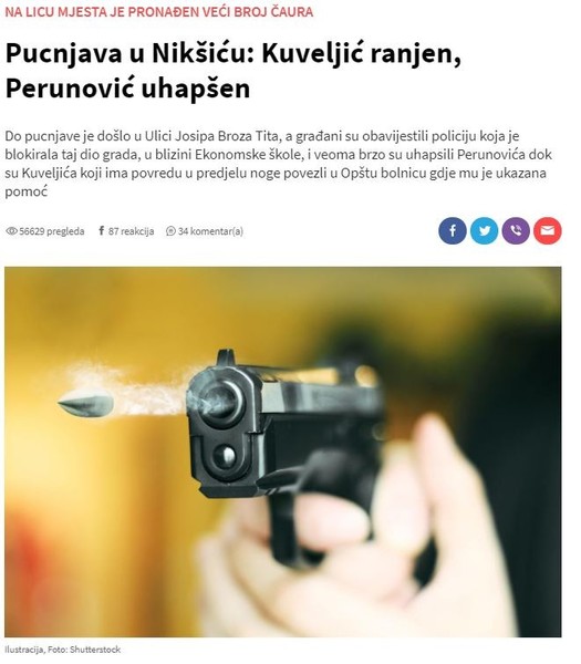 Montenegro-avmp/Pucnjava-u-Niksicu_-Kuveljic-ranjen-Perunovic-uhapsen