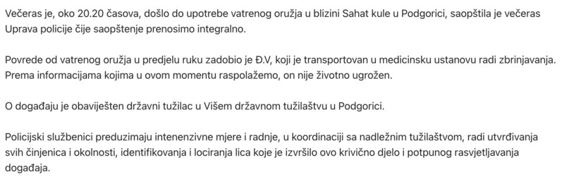 Montenegro-avmp/Pucnjava-u-Podgorici-ranjena-jedna-osoba-oglasila-se-i-policija---Borba.me_1