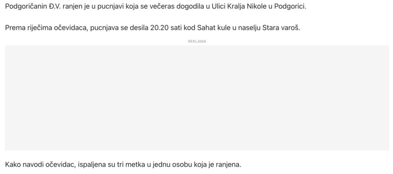 Montenegro-avmp/Pucnjava-u-Podgorici-ranjena-jedna-osoba-oglasila-se-i-policija---Borba.me