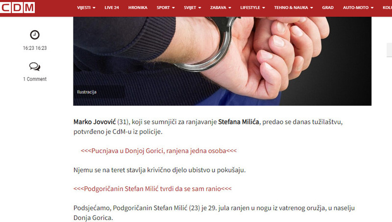 Montenegro-avmp/Ranjen-u-nogu