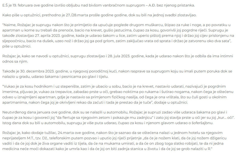Montenegro-avmp/Rozajac-optuzen-da-se-brutalno-izivljavao-nad-suprugom