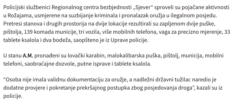 Montenegro-avmp/Rozaje_-Policija-zaplijenila-oruzje-municiju-vozila-tablete-i-bodeze---CdM_1