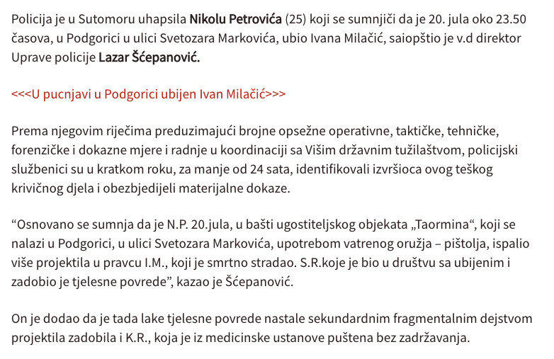 Montenegro-avmp/Scepanovic_-Uhapsen-Nikola-Petrovic-osumnjiceni-za-ubistvo-Ivana-Milacica-