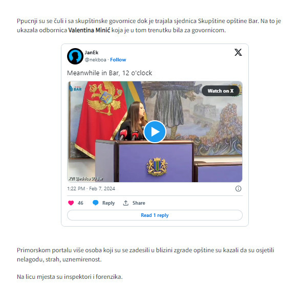 Montenegro-avmp/Senlucenje-ispred-zgrade-Opstine-Bar-privedene-dvije-osobe---CdM_1