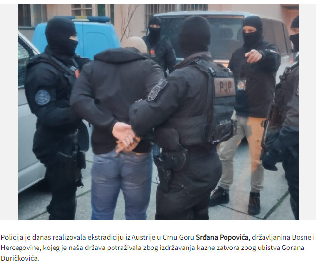 Montenegro-avmp/Srdjan-Popovic-izrucen-Crnoj-Gori
