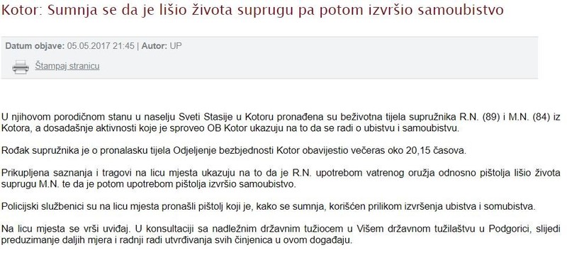 Montenegro-avmp/Sumnja-se-da-je-lisio-zivota-suprugu-pa-potom-izvrsio-samoubistvo