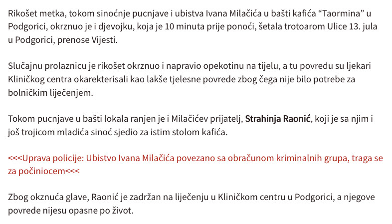 Montenegro-avmp/Tokom-pucnjave-u-Podgorici-rikoset-metka-okrznuo-i-slucajnu-prolaznicu---C