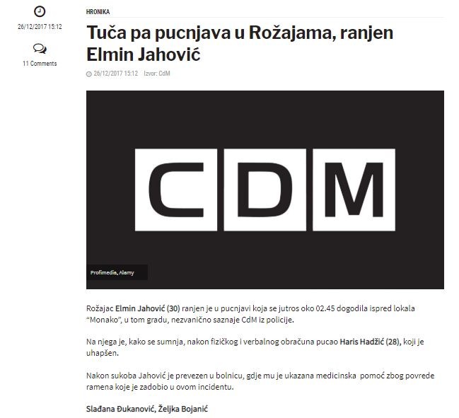 Montenegro-avmp/Tuca-pa-pucnjava-u-Rozajama-ranjen-Elmin-Jahovic