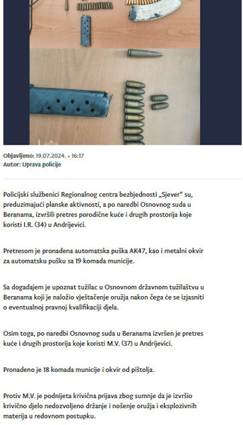 Montenegro-avmp/U-Andrijevici-pretresima-pronadena-i-oduzeta-automatska-puska-i-municija