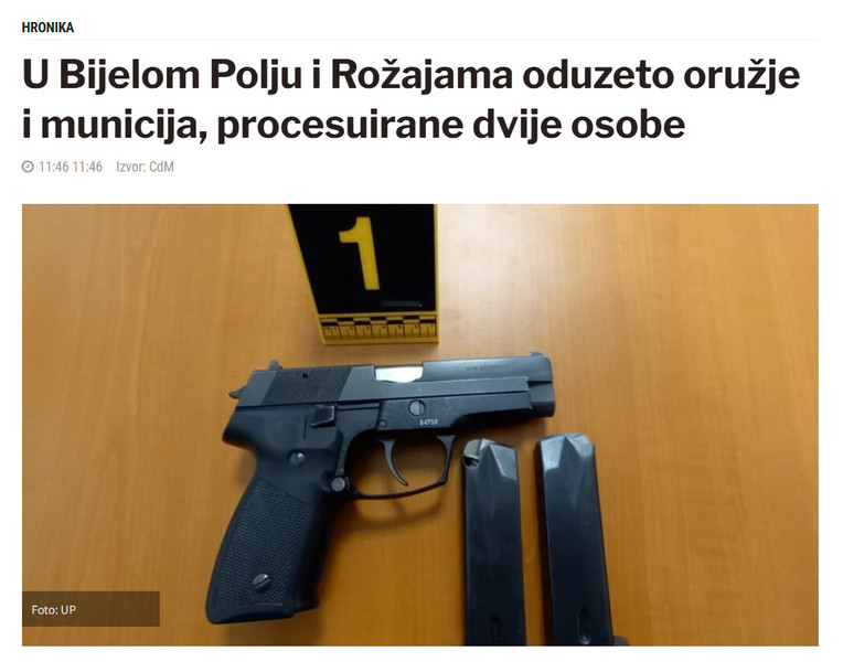 Montenegro-avmp/U-Bijelom-Polju-i-Rozajama-oduzeto-oruzje-i-municija-procesuirane-dvije-osobe_1