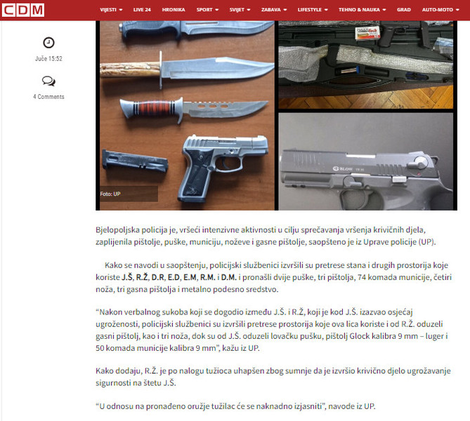 Montenegro-avmp/U-Bijelom-Polju-oduzeti-pistolji-puske-municija-nozevi...---CdM