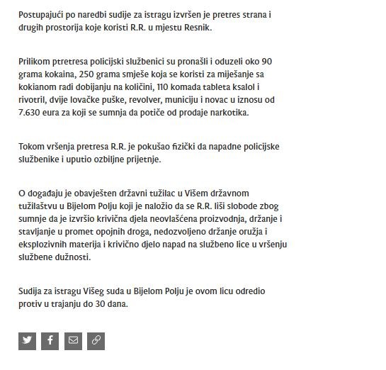 Montenegro-avmp/U-Biljelom-Polju-uhapsena-osoba-zbog-prodaje-kokaina_2