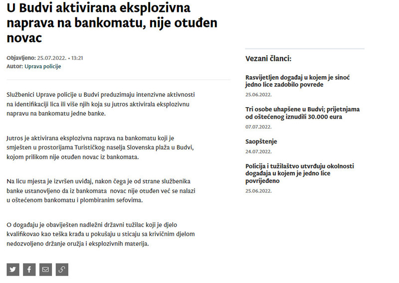 Montenegro-avmp/U-Budvi-aktivirana-eksplozivna-naprava-na-bankomatu-nije-otuden-novac