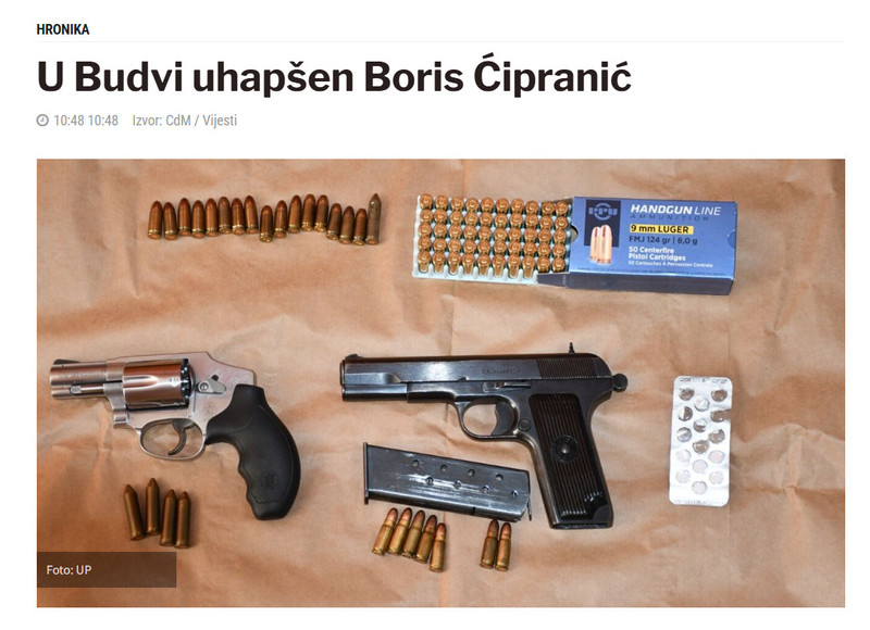 Montenegro-avmp/U-Budvi-uhapsen-Boris-Cipranic_1