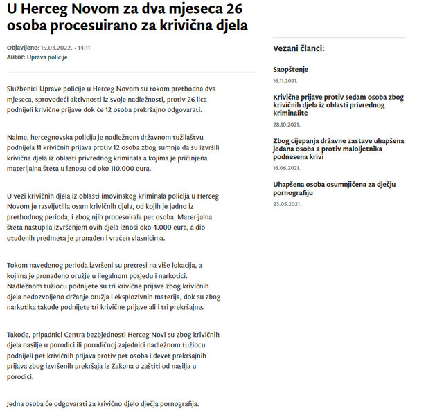 Montenegro-avmp/U-Herceg-Novom-za-dva-mjeseca-26-osoba-procesuirano-za-krivicna-djela