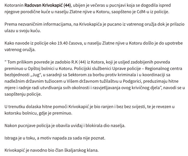 Montenegro-avmp/U-Kotoru-ubijen-Radovan-Krivokapic---CdM1