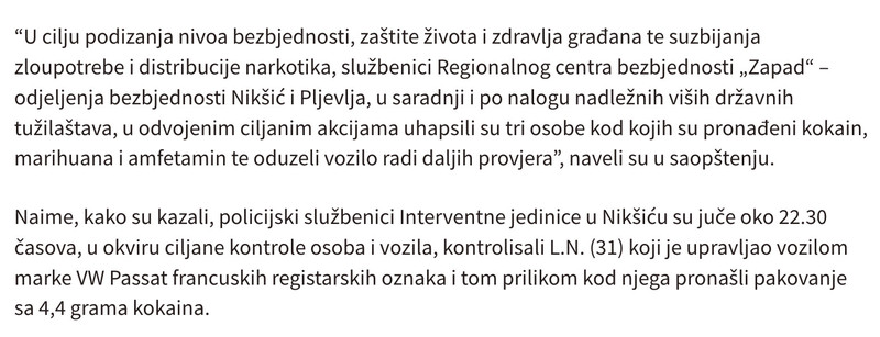 Montenegro-avmp/U-Niksicu-i-Pljevljima-uhapsene-tri-osobe-pronadeni-kokain-marihuana-i-amf_1