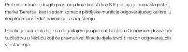 Montenegro-avmp/U-Niksicu-policija-pronasla-pistolj-i-municiju-u-ilegalnom-posjedu1