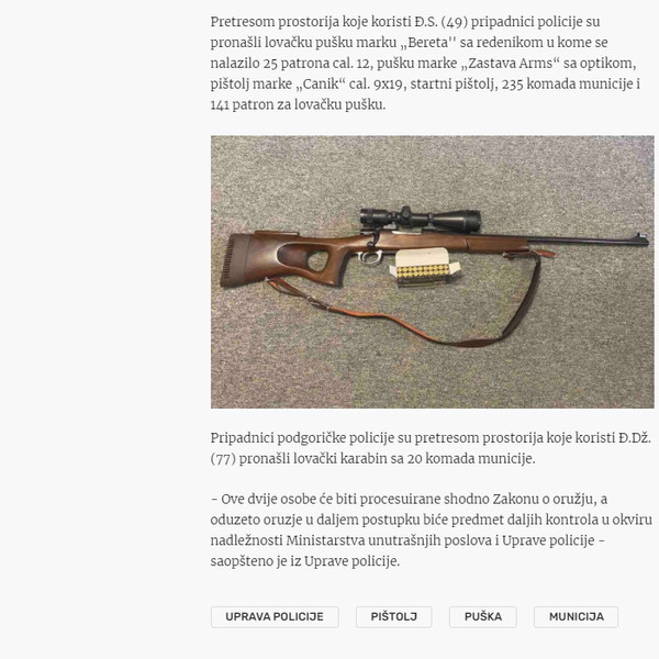 Montenegro-avmp/U-Podgorici-oduzeti-puske-pistolji-i-municija_2_1