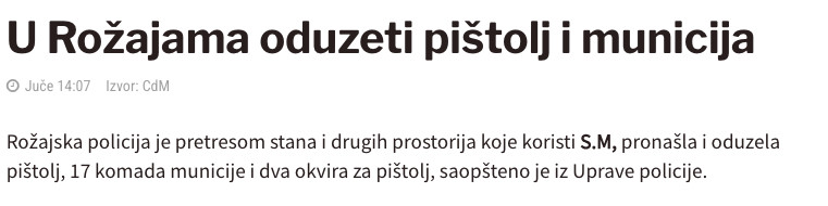 Montenegro-avmp/U-Rozajama-oduzeti-pistolj-i-municija---CdM