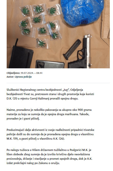 Montenegro-avmp/U-Tivtu-uhapsena-osoba-kod-koje-je-pronadeno-900-grama-marihuane