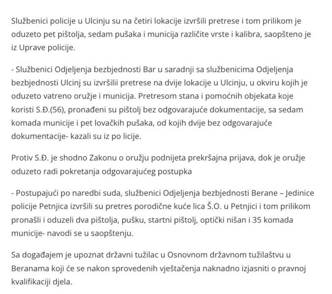 Montenegro-avmp/U-Ulcinju-i-Beranama-zaplijenjeni-oruzje-i-municija-u-ilegalnom-posjedu-_-_2