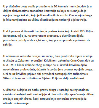 Montenegro-avmp/U-aktivnostima-policije-na-sjeveru-Crne-Gore-pronadena-droga-i-oruzje-uhap