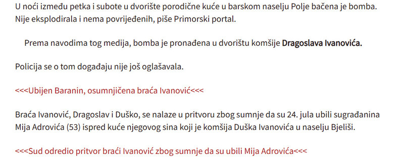 Montenegro-avmp/U-barskom-naselju-Polje-u-dvoriste-porodicne-kuce-bacena-bomba-u-komsiluku-Dragoslava-Ivanovica_1