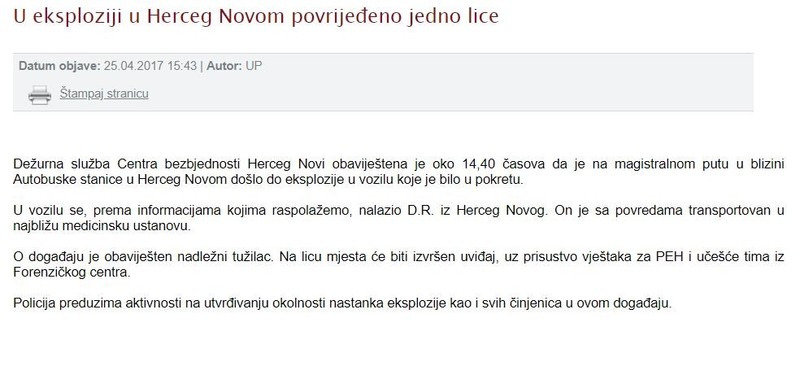 Montenegro-avmp/U-eksploziji-u-Herceg-Novom-povrijedeno-jedno-lice