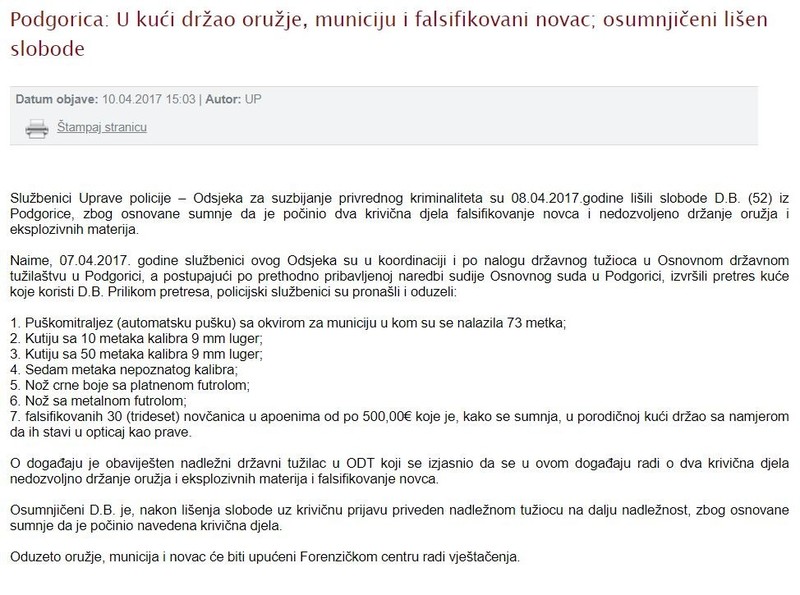 Montenegro-avmp/U-kuci-drzao-oruzje-municiju-i-falsifikovani-novac-osumnjiceni-lisen-slobo