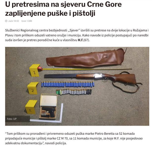 Montenegro-avmp/U-pretresima-na-sjeveru-Crne-Gore-zaplijenjene-puske-i-pistolji---CdM