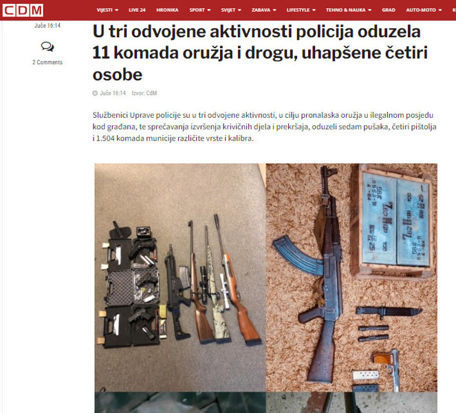 Montenegro-avmp/U-tri-odvojene-aktivnosti-policija-oduzela-11-komada-oruzja-i-drogu-uhaps_1