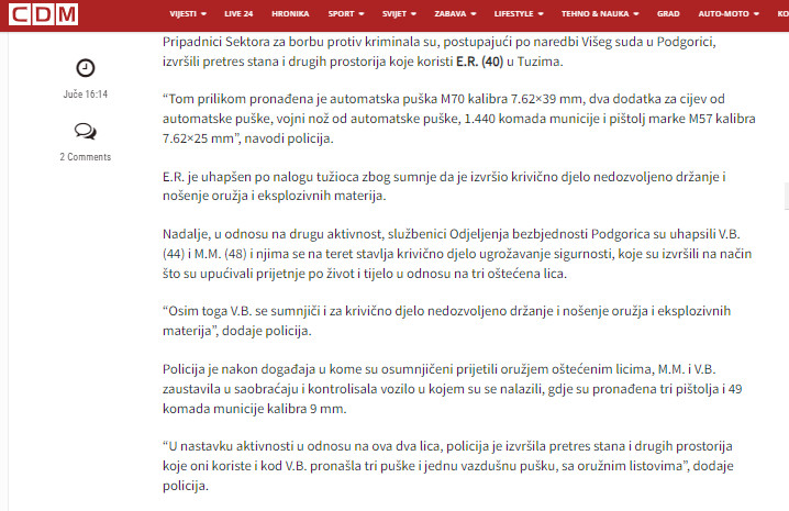 Montenegro-avmp/U-tri-odvojene-aktivnosti-policija-oduzela-11-komada-oruzja-i-drogu-uhaps_2_2