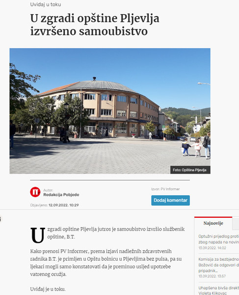 Montenegro-avmp/U-zgradi-opstine-Pljevlja-izvrseno-samoubistvo---Pobjeda