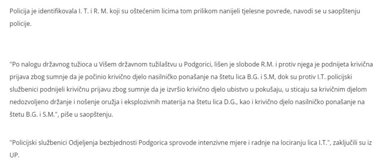 Montenegro-avmp/UHAPSENA-JEDNA-OSOBA-ZBOG-PUCNJAVE-DRUGA-U-BJEKSTVU-_-Info-_-Crna-hronika