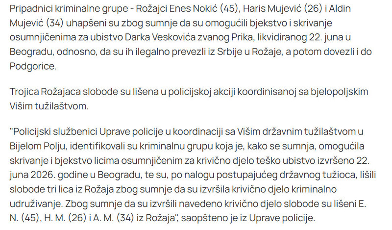 Montenegro-avmp/UP-Uhapseni-Nokic-i-dvojica-Mujevica---Veskoviceve-ubice-sakrili-u-Crnoj-Gori_3