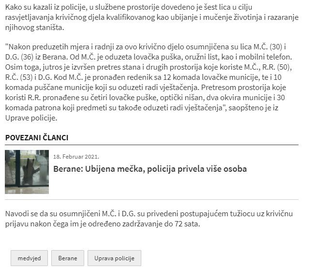 Montenegro-avmp/UP_-Odredeno-zadrzavanje-osumnjicenima-za-ubistvo-medvjeda_2